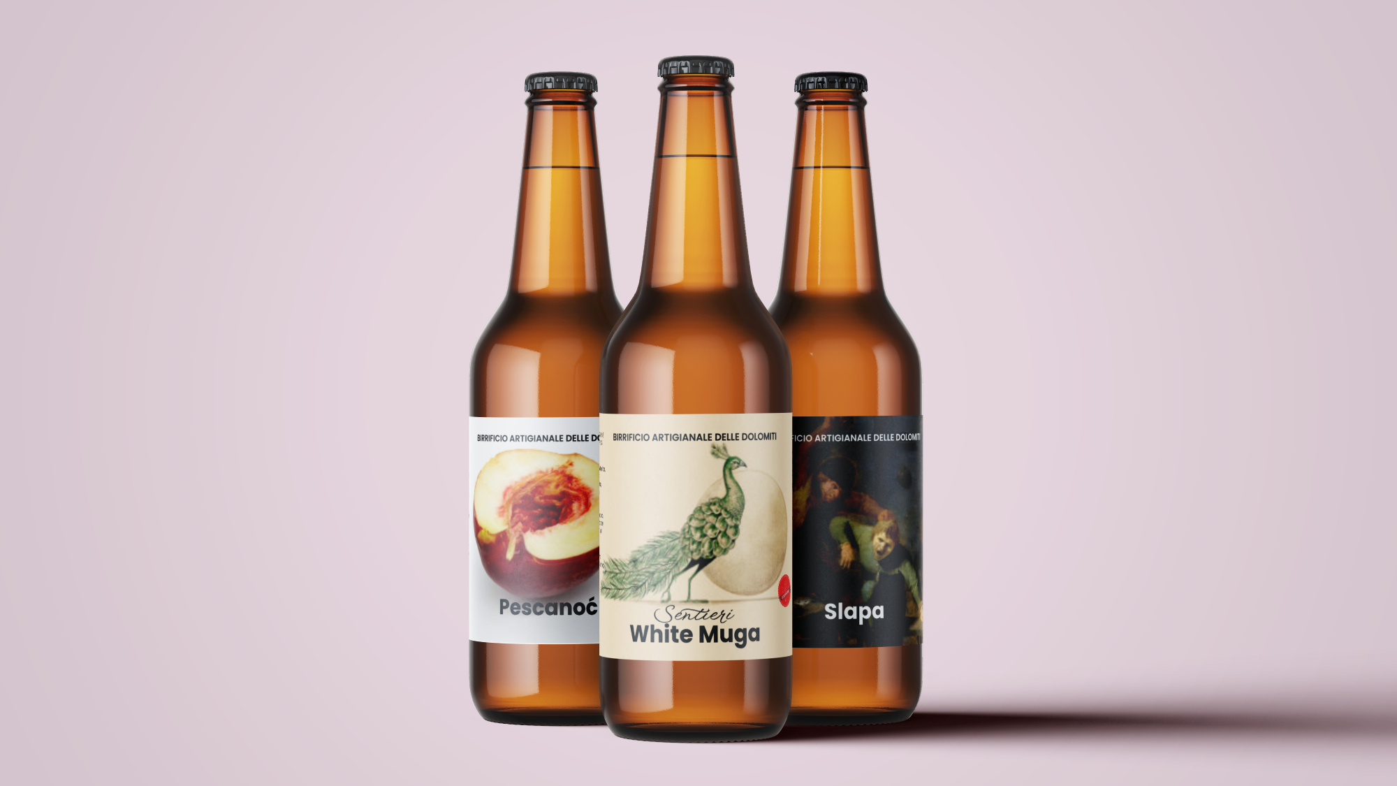 Mockup Etichette per bottiglie di birra realizzate per il Birrificio Bionoć da Vetta